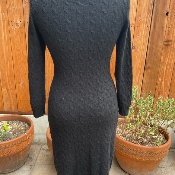 Ralph Lauren black label 100% cashmere cable knit, boat neck sweater dress M L - Picture 7 of 10